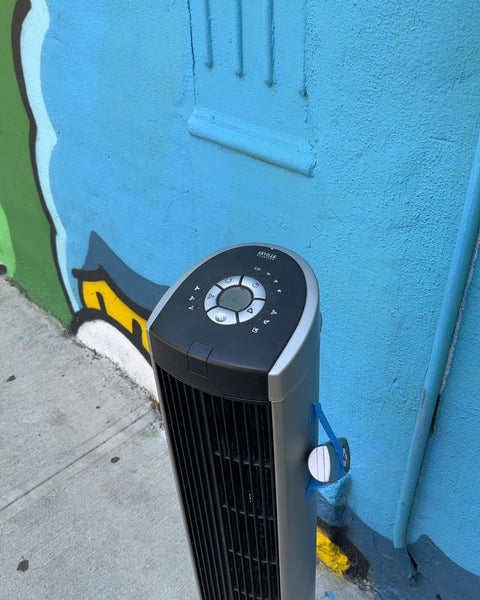 Seville Classics UltraSlimline Tower Fan, Noisy Oscillation But Works Well Otherwise