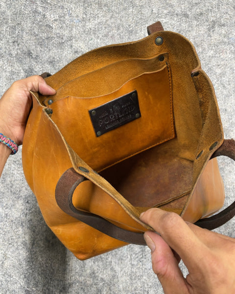 Portland Leather Goods Brown Leather Tote Bag