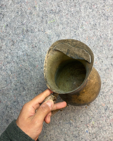Vintage Metal Pitcher with Handle