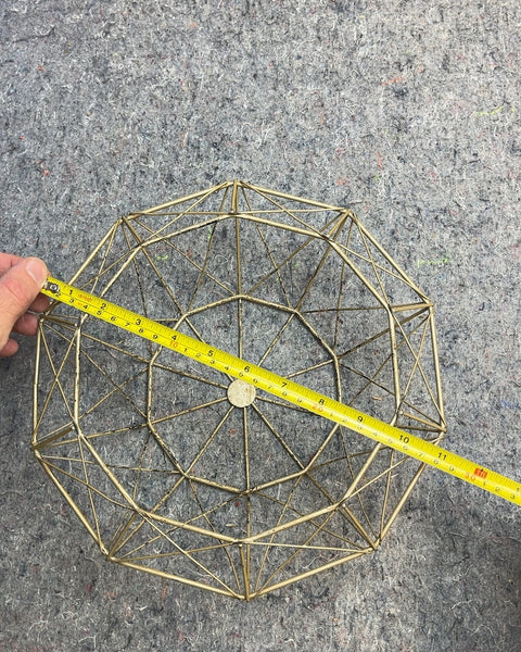 Gold Geometric Wire Basket, 11"