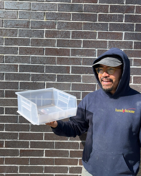 Clear Plastic Storage Bin, 11" Wide