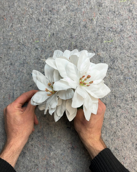 White Artificial Poinsettia Flowers