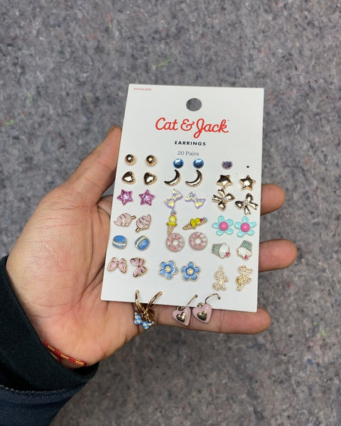 Cat & Jack Earrings Set, 20 Pairs