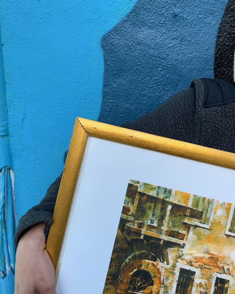 Framed Venice Canal Print, 21x29"