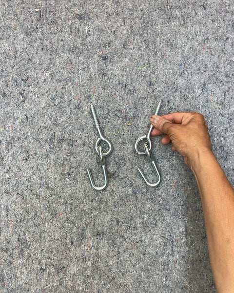 Two Metal Screw-In Hooks