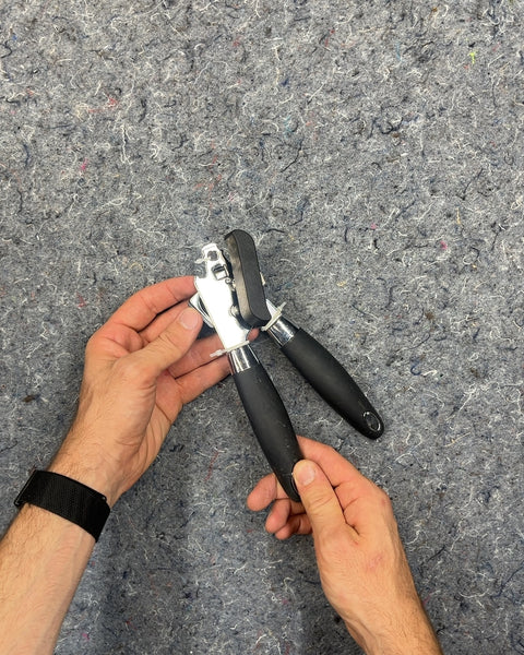Manual Can Opener with Black Handles
