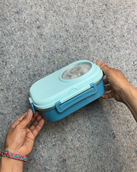 Blue Lunch Box with Stainless Steel Insert