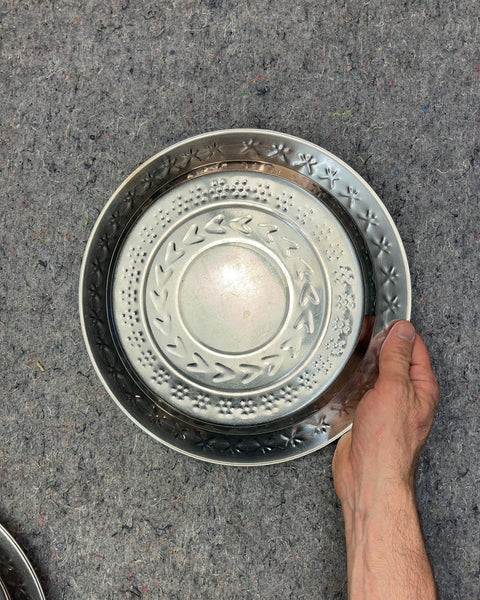 Another Embossed Metal Serving Plate, W12"