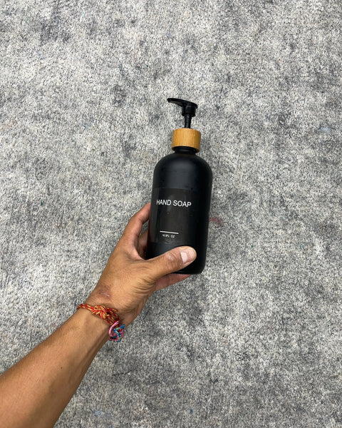Matte Black Hand Soap Dispenser Bottle, 16.9 fl oz