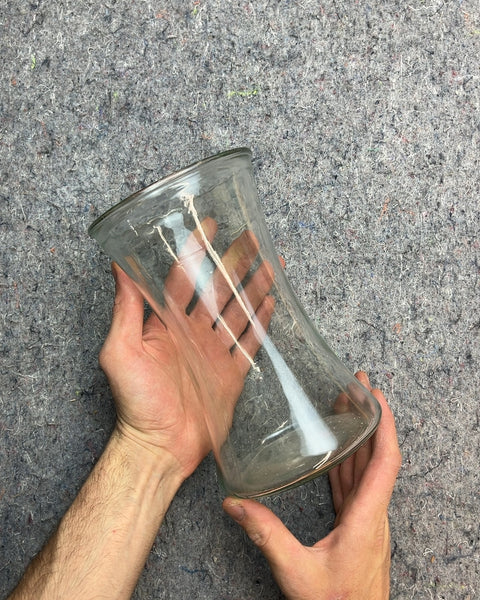 Clear Glass Vase, H8"
