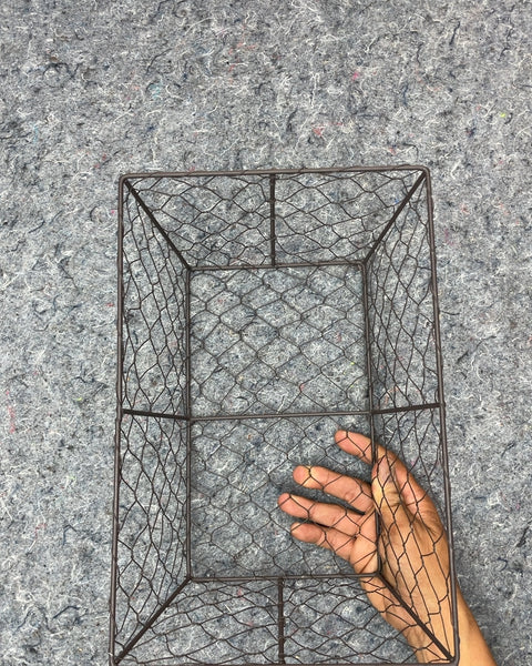 Wire Basket with Fabric Liner, 5x12x8"