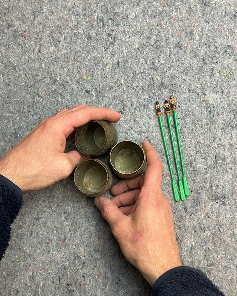 Vintage 3 Set Traditional Brass Cups