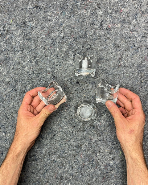 Set of 4 Clear Glass Votive Candle Holders