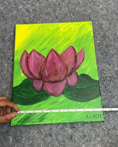 Lotus Flower Painting on Canvas