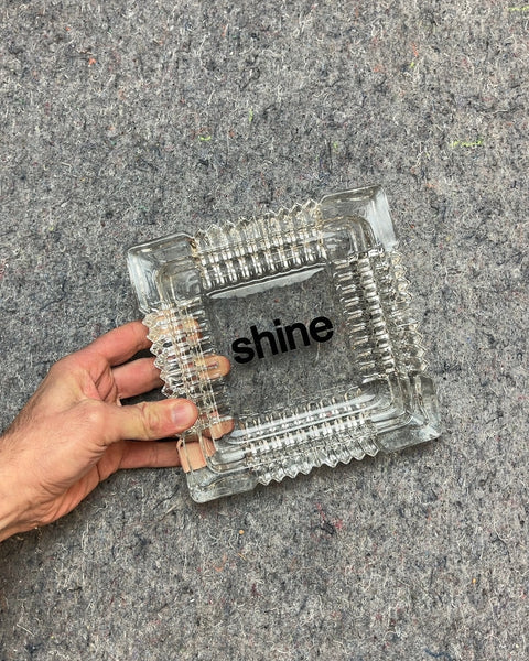 Shine Clear Glass Ashtray, 7x7"