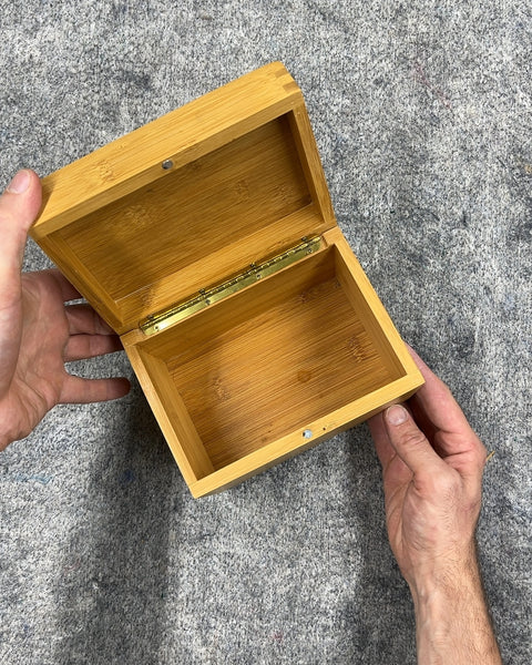 Wooden Box with Hinged Lid For Your Recipe Cards