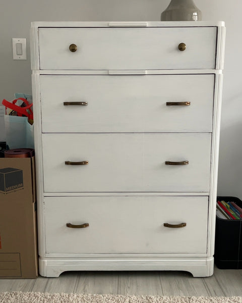 Wooden Painted Four-Drawer Dresser, 19x33x47”