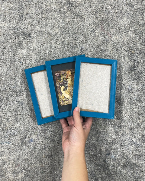 Set of Three Blue Picture Frames, 4 x 6 in