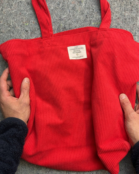 Sézane Larger Red Corduroy Tote Bag