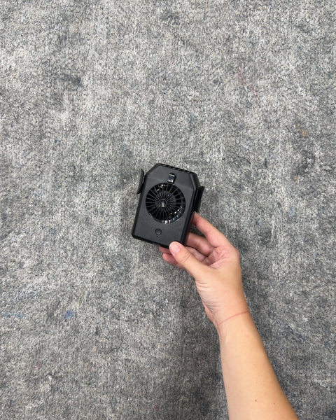 Portable Belt Clip-On Fan, Three Speed, Charges with USB-C Cord (Not Included)
