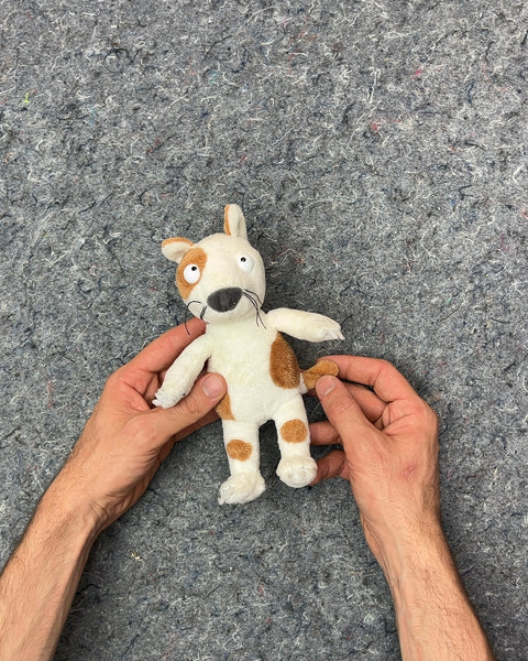 White and Brown Spotted Dog Plushie