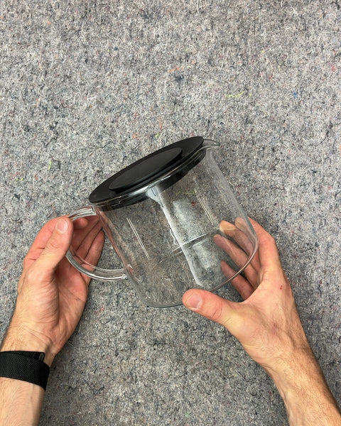 Glass Pitcher with Black Lid