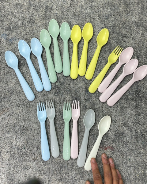 Assorted Plastic Baby Spoons and Forks