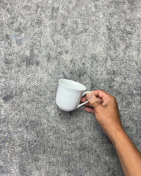 White Ceramic Mug with Embossed Dots