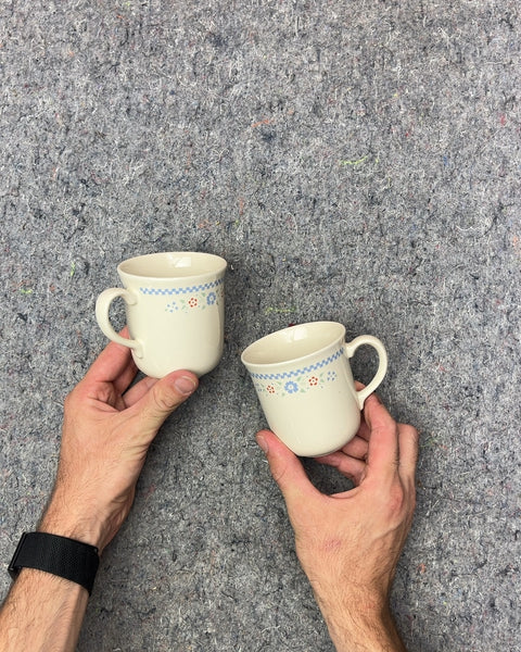 Set of Two Floral Pattern Mugs