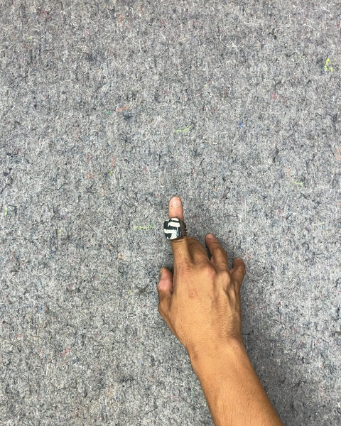 Big Black and White Stone Ring