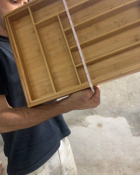 Bamboo Expandable Cutlery Drawer Organizer, 13x17"