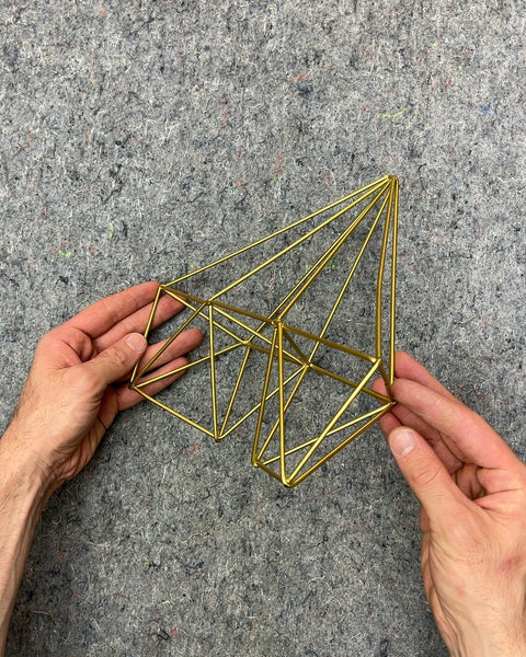 Geometric Gold Wire Tabletop Sculpture