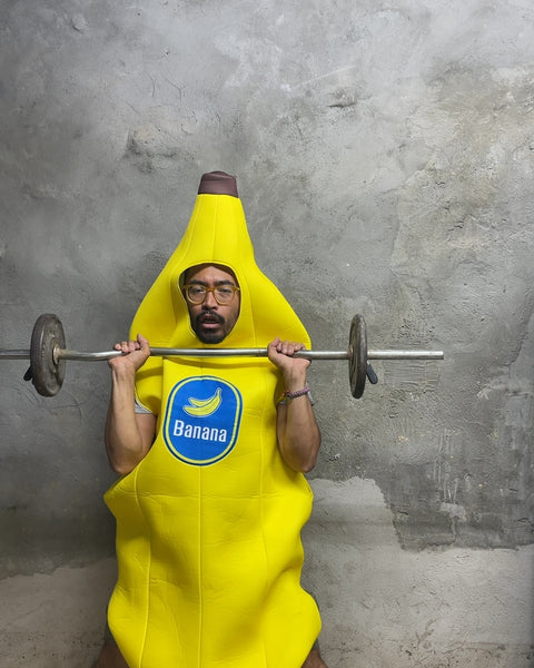 Banana Bar with 10 Pounds of Weights on Each Side