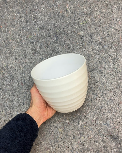 White Ceramic Plant Pot, 6.5"