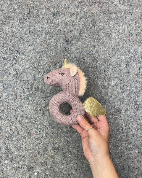 Pink Unicorn Baby Rattle