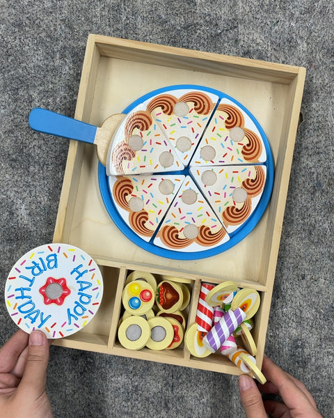 Wooden Play Birthday Cake Set