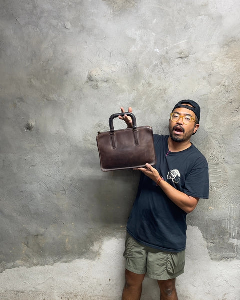 Vintage Coach Leather Briefcase, 13.5x9.5x3"