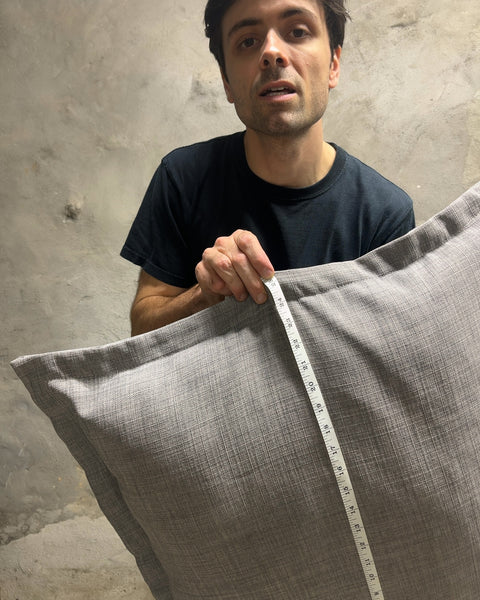 Gray Flanged Square Throw Pillow, 25x25"