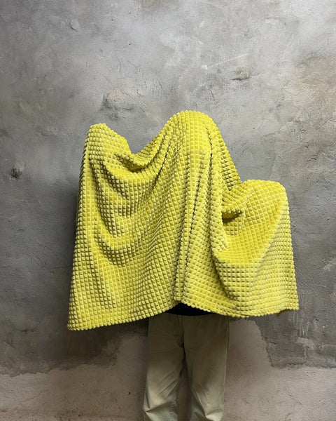 So Opulence Lime Green Waffle Knit Throw Blanket, 48x72"