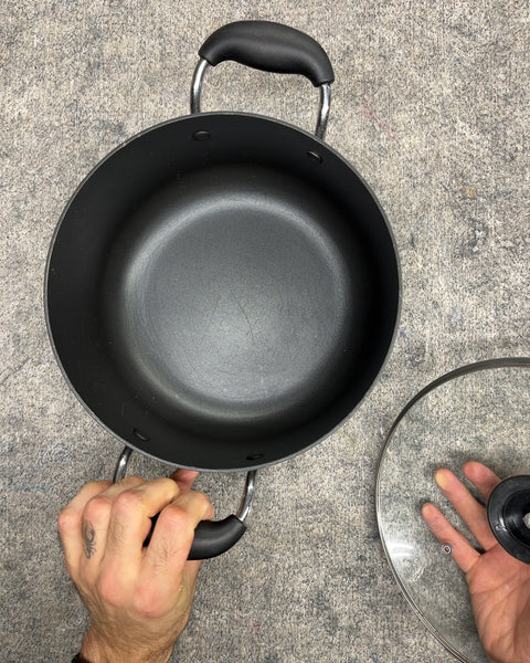 Denmark Tools for Cooks 6 Qt Hard Anodized Stock Pot with Glass Lid
