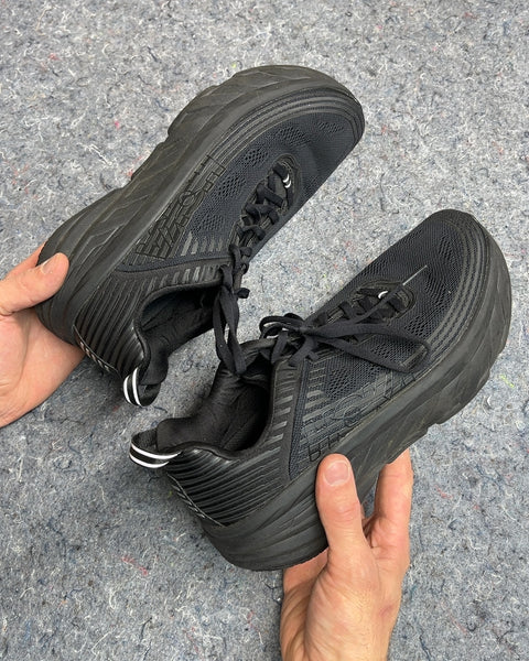 Hoka One One Bondi 6 Triple Black Running Shoes, Size US 9W or EU 41 1/3