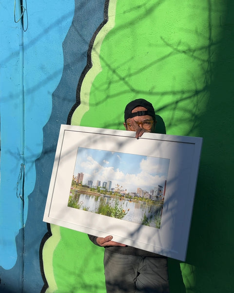 Framed Cityscape Print, 32x22"