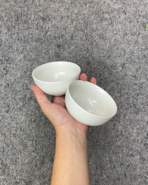 Set of Small White Ceramic Bowls