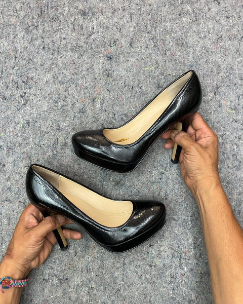 Calvin Klein Platformed Leather Heels, Sz US 6W or EU 36