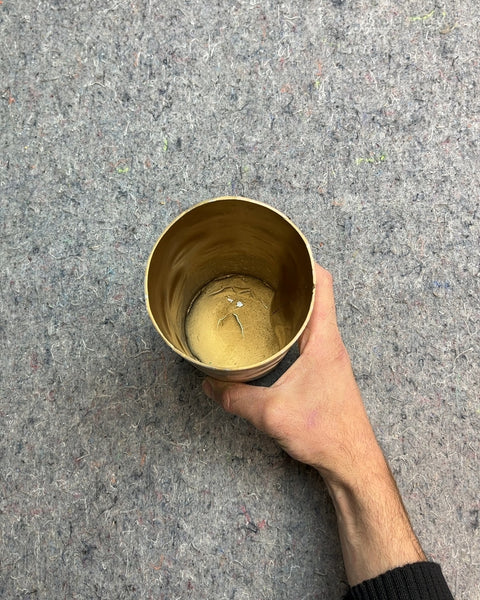 Brass Cylinder Vase, H8"