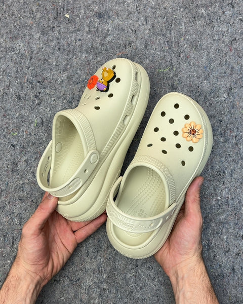 Crocs Classic Platform Clogs with Charms, Size US 7W or 5M