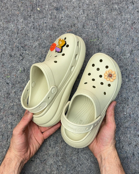 Crocs Classic Platform Clogs with Charms, Size US 7W or 5M