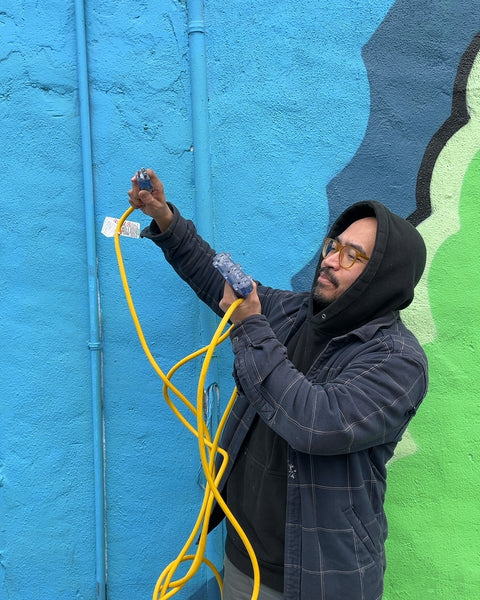 Another Longass Yellow Extension Cord with Triple Outlet
