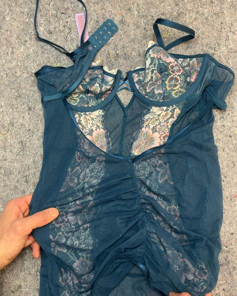 Brand New Savage x Fenty Floral Lingerie Bodysuit, Size M