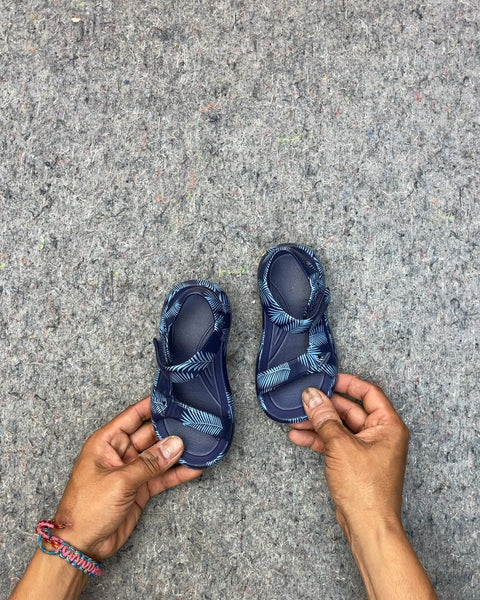 Blue Patterned Baby Sandals, Sz Kids 7